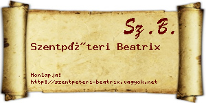 Szentpéteri Beatrix névjegykártya
