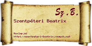 Szentpéteri Beatrix névjegykártya