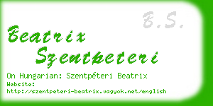 beatrix szentpeteri business card