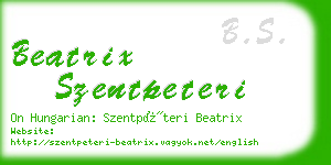 beatrix szentpeteri business card